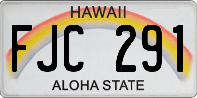 HI license plate FJC291