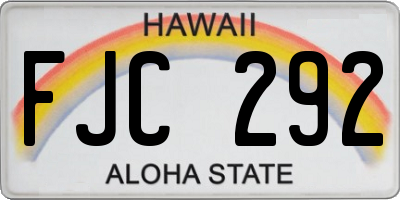 HI license plate FJC292