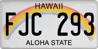 HI license plate FJC293