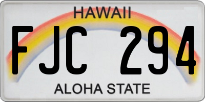 HI license plate FJC294