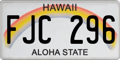 HI license plate FJC296