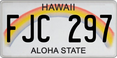HI license plate FJC297