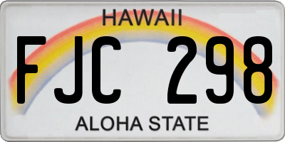 HI license plate FJC298
