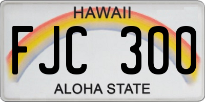 HI license plate FJC300