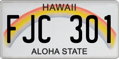 HI license plate FJC301