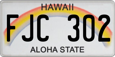 HI license plate FJC302