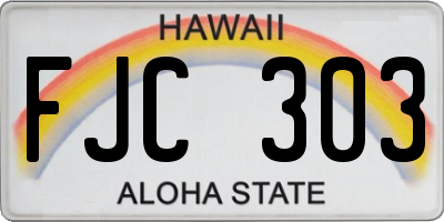HI license plate FJC303
