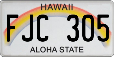 HI license plate FJC305