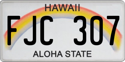 HI license plate FJC307