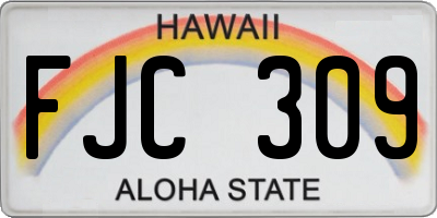 HI license plate FJC309