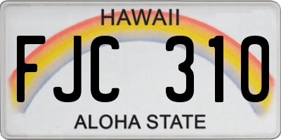 HI license plate FJC310
