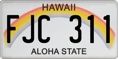HI license plate FJC311