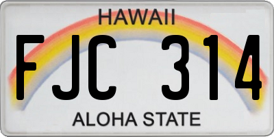 HI license plate FJC314