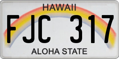 HI license plate FJC317