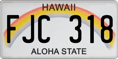 HI license plate FJC318