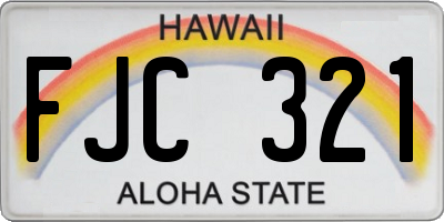 HI license plate FJC321