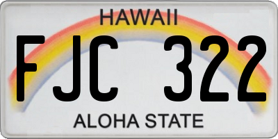 HI license plate FJC322