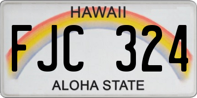 HI license plate FJC324
