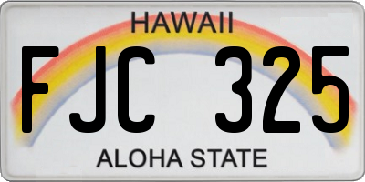 HI license plate FJC325