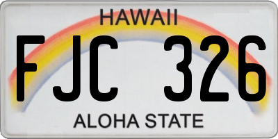 HI license plate FJC326