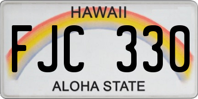 HI license plate FJC330