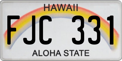 HI license plate FJC331