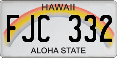 HI license plate FJC332