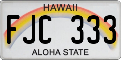 HI license plate FJC333