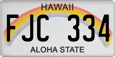 HI license plate FJC334