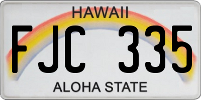 HI license plate FJC335