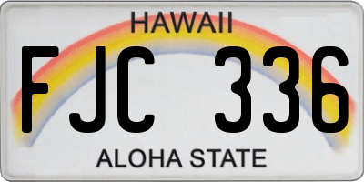 HI license plate FJC336