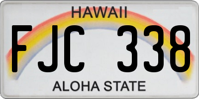 HI license plate FJC338