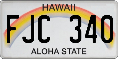 HI license plate FJC340