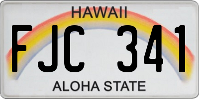 HI license plate FJC341