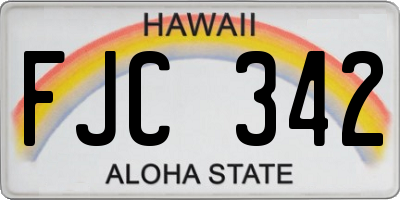 HI license plate FJC342