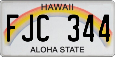 HI license plate FJC344