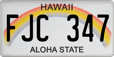 HI license plate FJC347