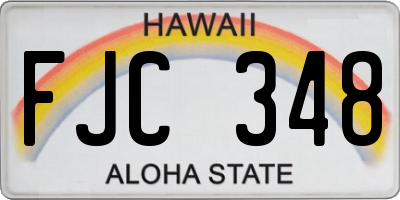 HI license plate FJC348