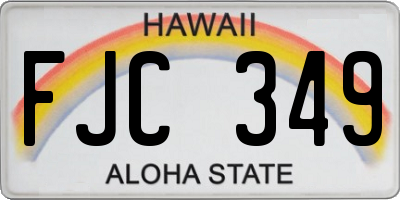 HI license plate FJC349