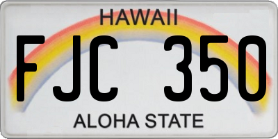 HI license plate FJC350
