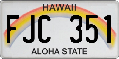 HI license plate FJC351