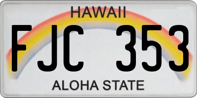 HI license plate FJC353