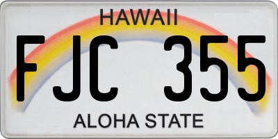 HI license plate FJC355