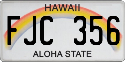 HI license plate FJC356