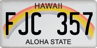 HI license plate FJC357