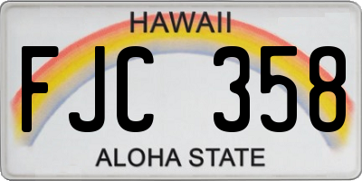 HI license plate FJC358