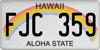 HI license plate FJC359