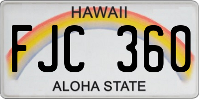 HI license plate FJC360