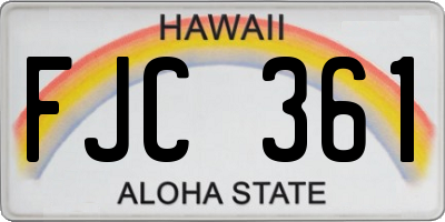 HI license plate FJC361