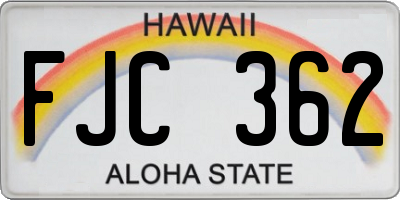 HI license plate FJC362